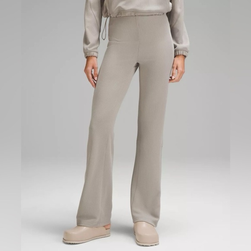 Lululemon Brushed Softstream Ribbed Zip Flared Pants Size 6